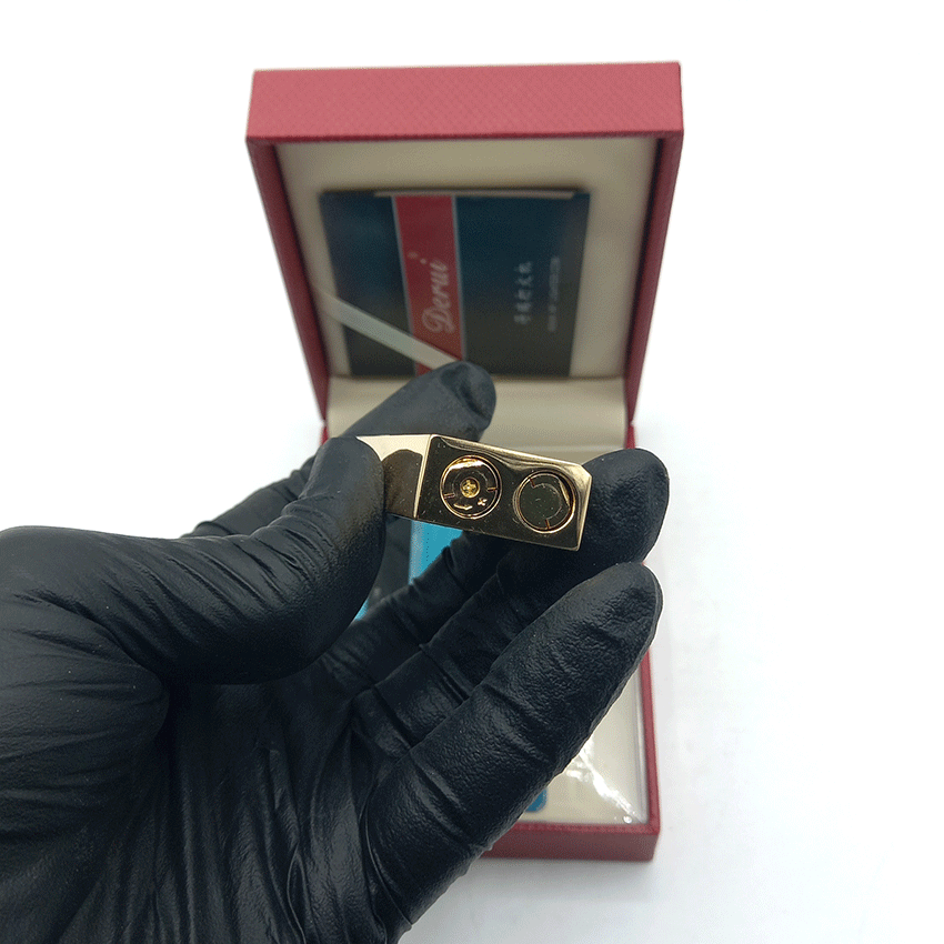  فندک گازی دروی طلایی مدل اسلیم بغل زن کد d06 