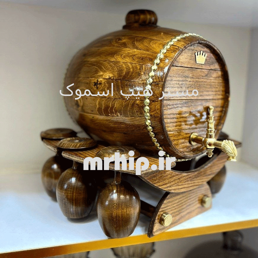  کلمن چوبی طرح بشکه و سطل چوبی 