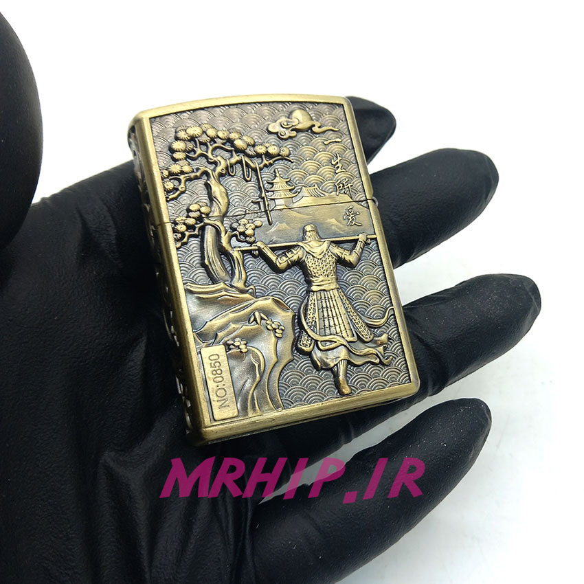  فندک بنزینی زورو طلایی برجسته کد A100 