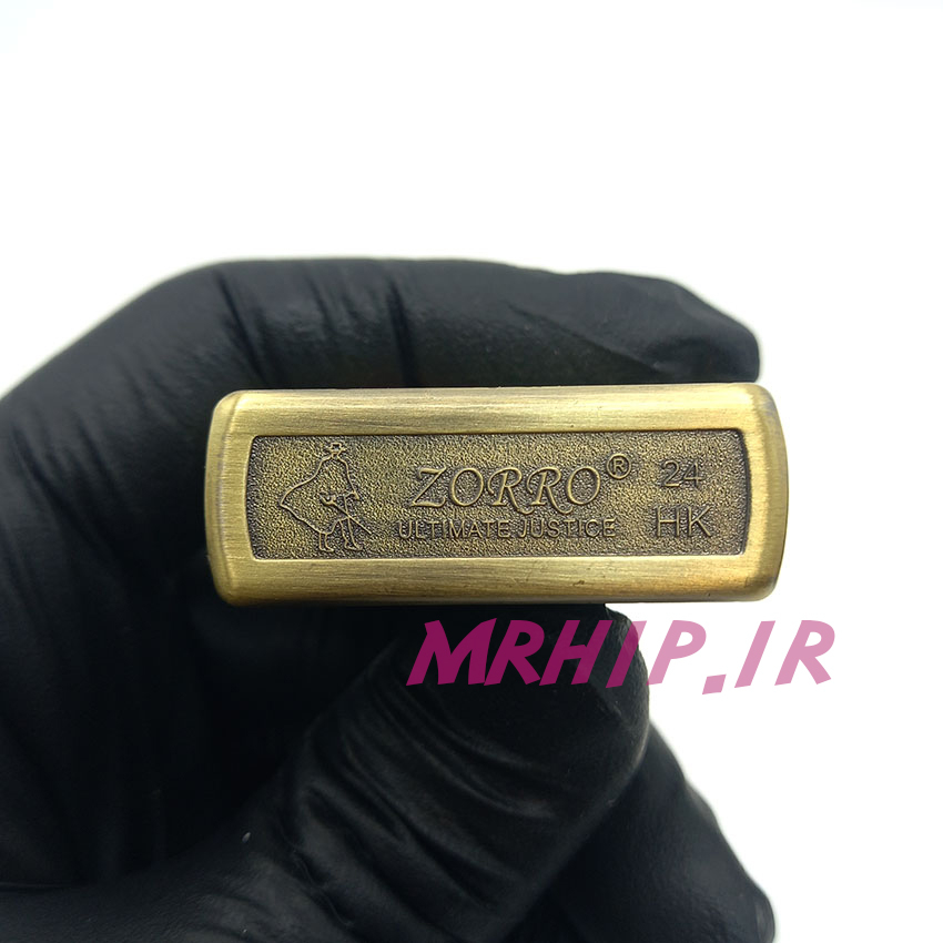  فندک بنزینی زورو طلایی برجسته طرح صلیب کد A97 