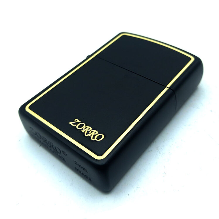 فندک بنزینی زورو مدل مشکی مات کد d66