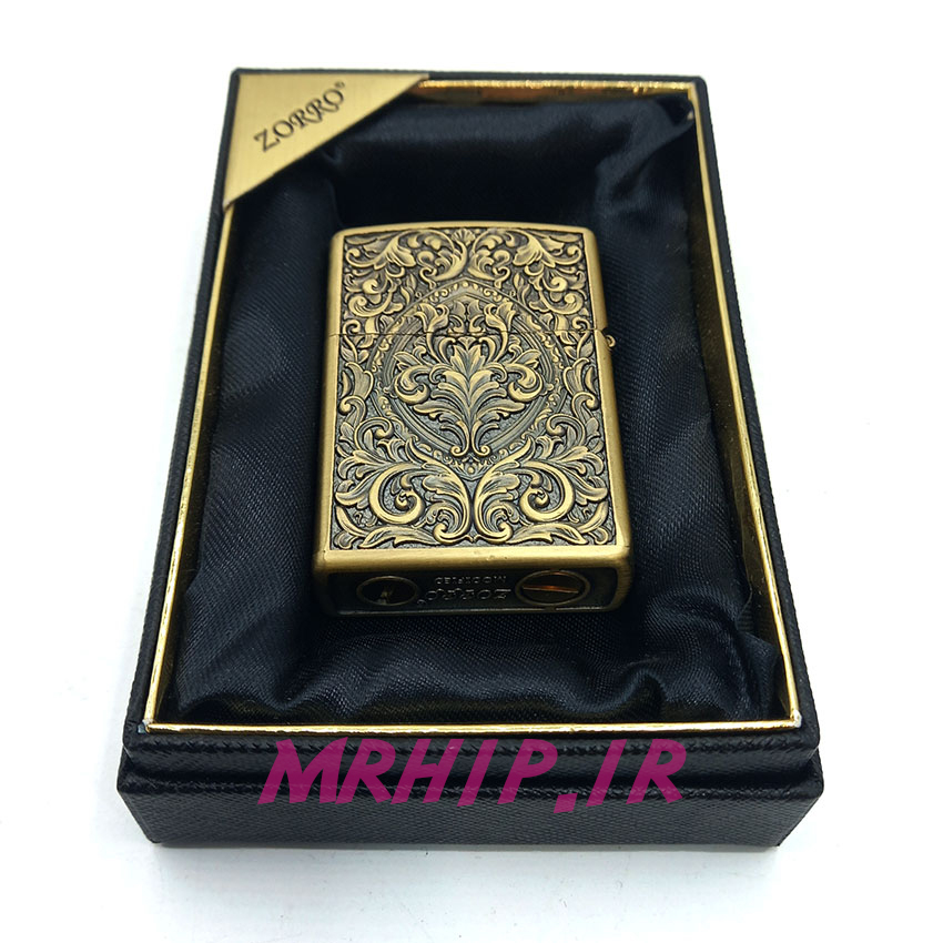  فندک بنزینی زورو طلایی برجسته کد A101 