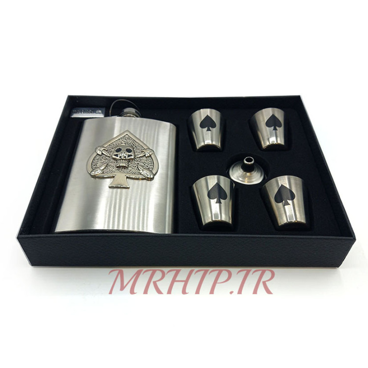 هیپفلاسک (قمقمه جیبی) 2شات مدل جمجمه 270cc کد a530418
