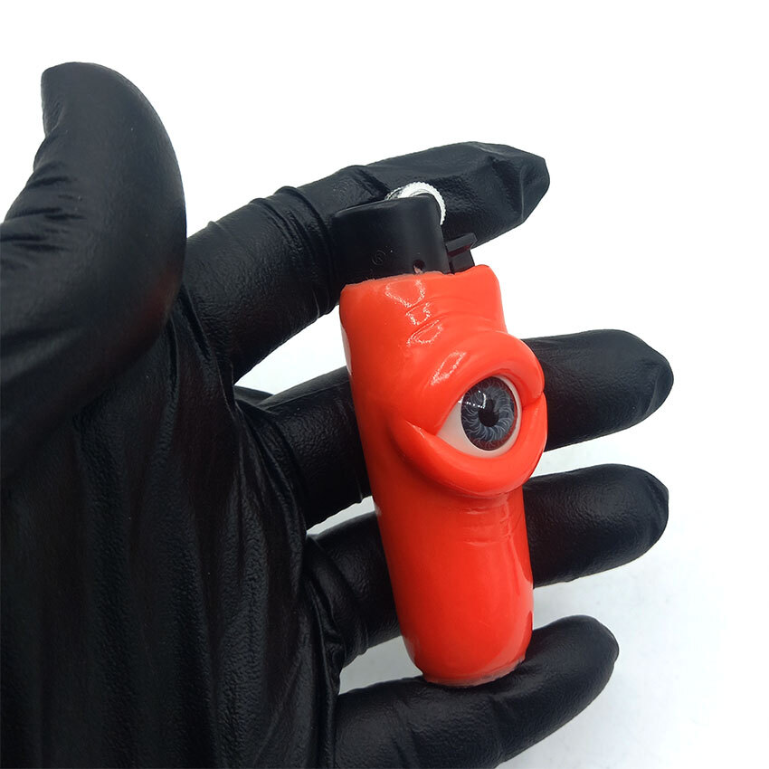  فندک فانتزی کلیپر اصل خمیری مدل تک چشم نارنجی d89 