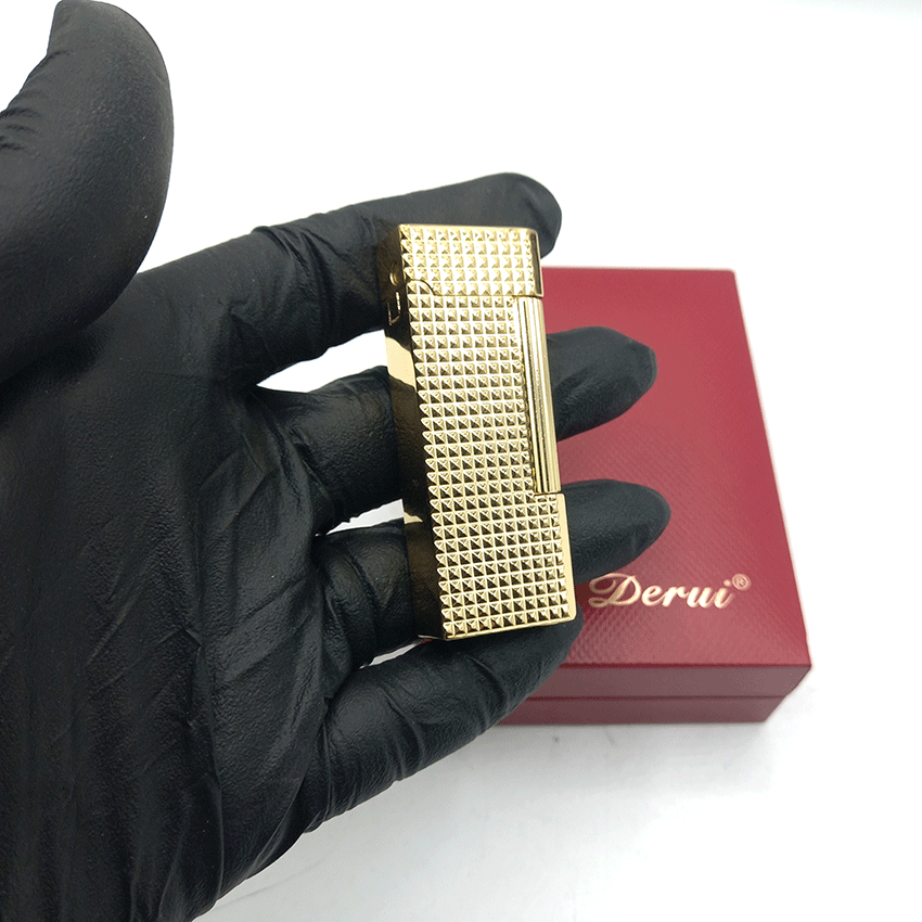  فندک بنزینی دروی طلایی مدل اسلیم بغل زن کد dL25 