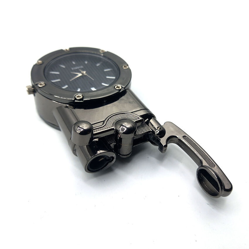  فندک گازی اتمی و ساعت مشکی کد L04 