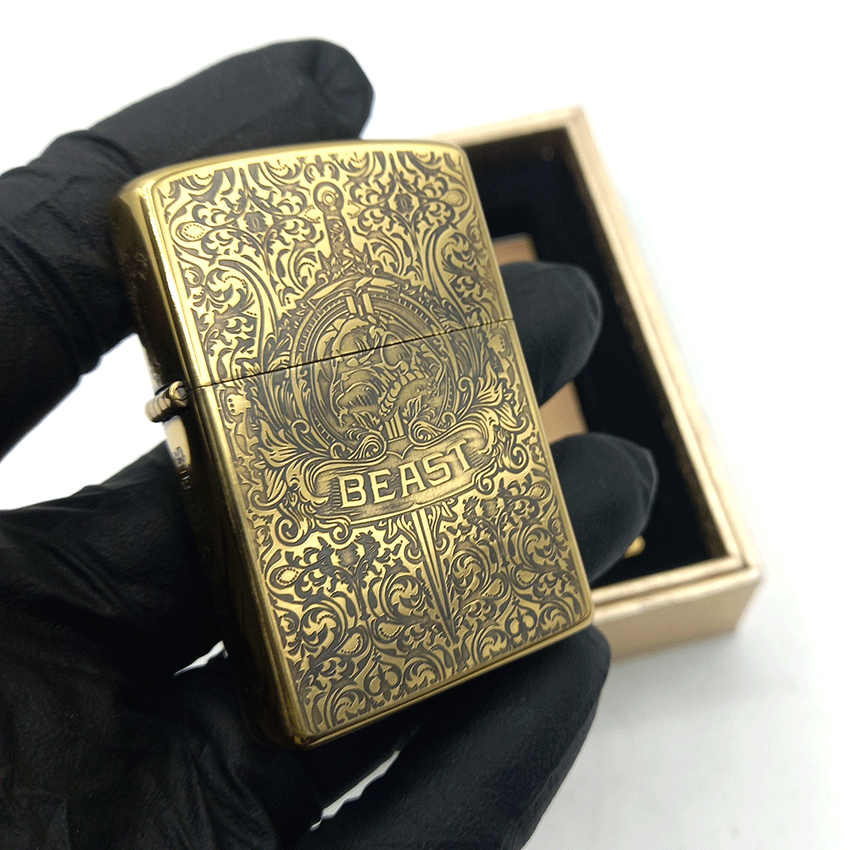  فندک بنزینی چیف طلایی طرح beast کد d36 