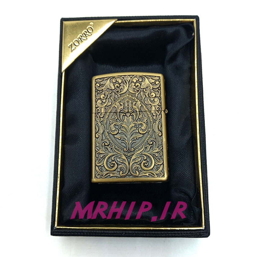  فندک بنزینی زورو طلایی برجسته کد A101 