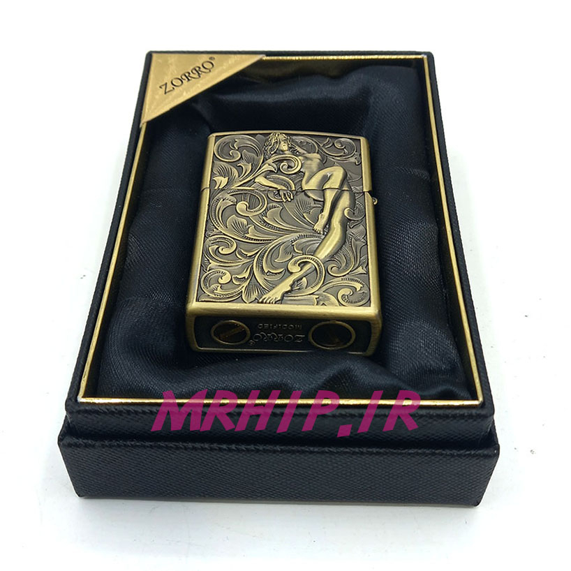 فندک بنزینی زورو طلایی برجسته طرح دراگون کد A130092 