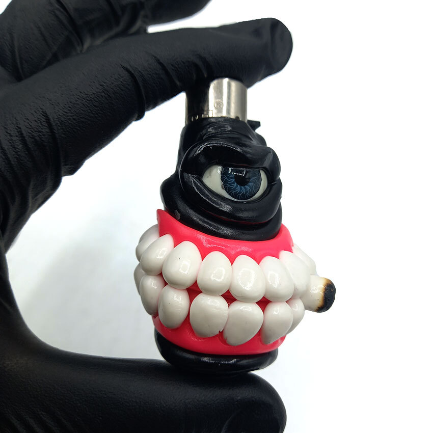  فندک فانتزی کلیپر اصل خمیری مدل تک چشم سیگاری مشکی d95 