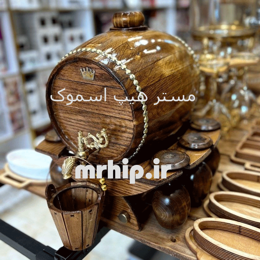  کلمن چوبی طرح بشکه و سطل چوبی 