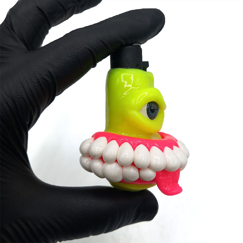  فندک فانتزی کلیپر اصل خمیری مدل تک چشم سیگاری مشکی d95 
