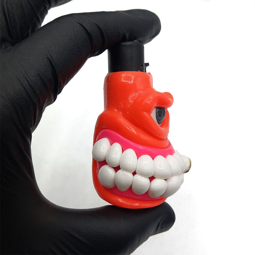 فندک فانتزی کلیپر اصل خمیری مدل تک چشم سیگاری نارنجی d94 