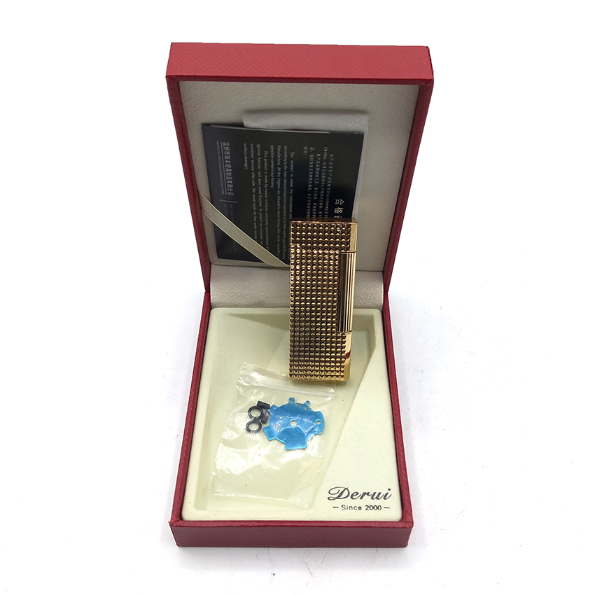  فندک بنزینی دروی طلایی مدل اسلیم بغل زن کد dL25 