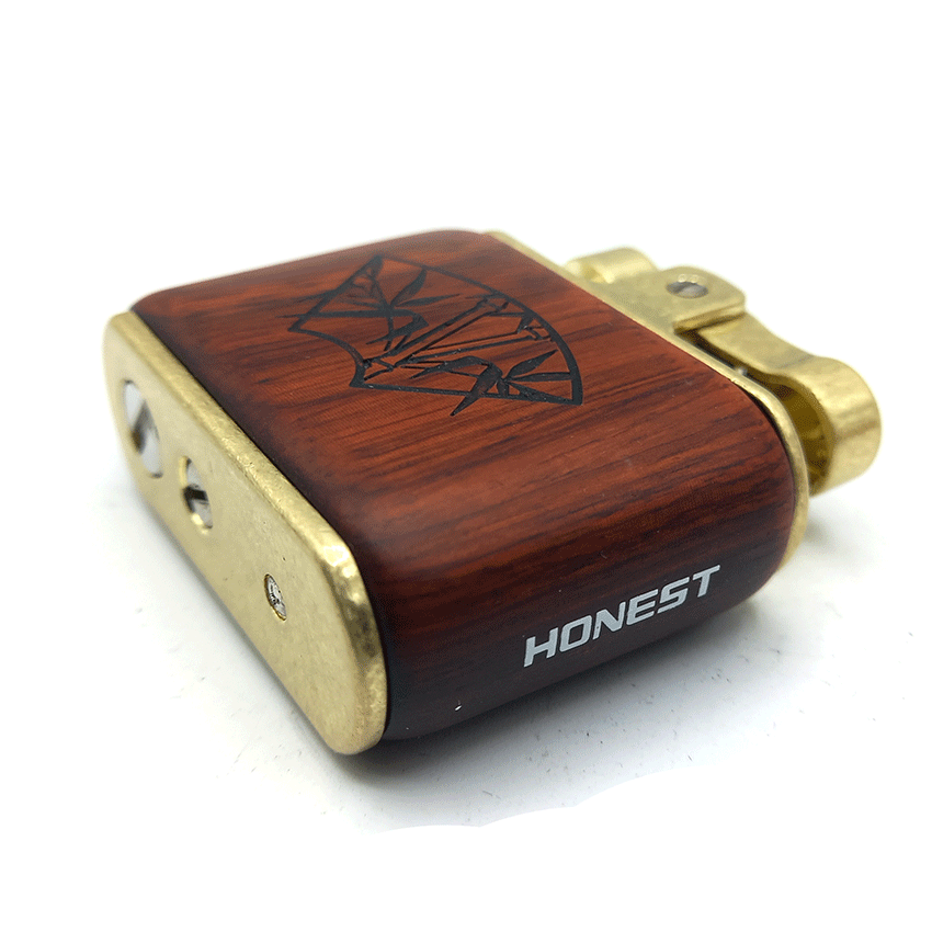  فندک بنزینی هانست چوبی قهوه ای روشن کد d22 