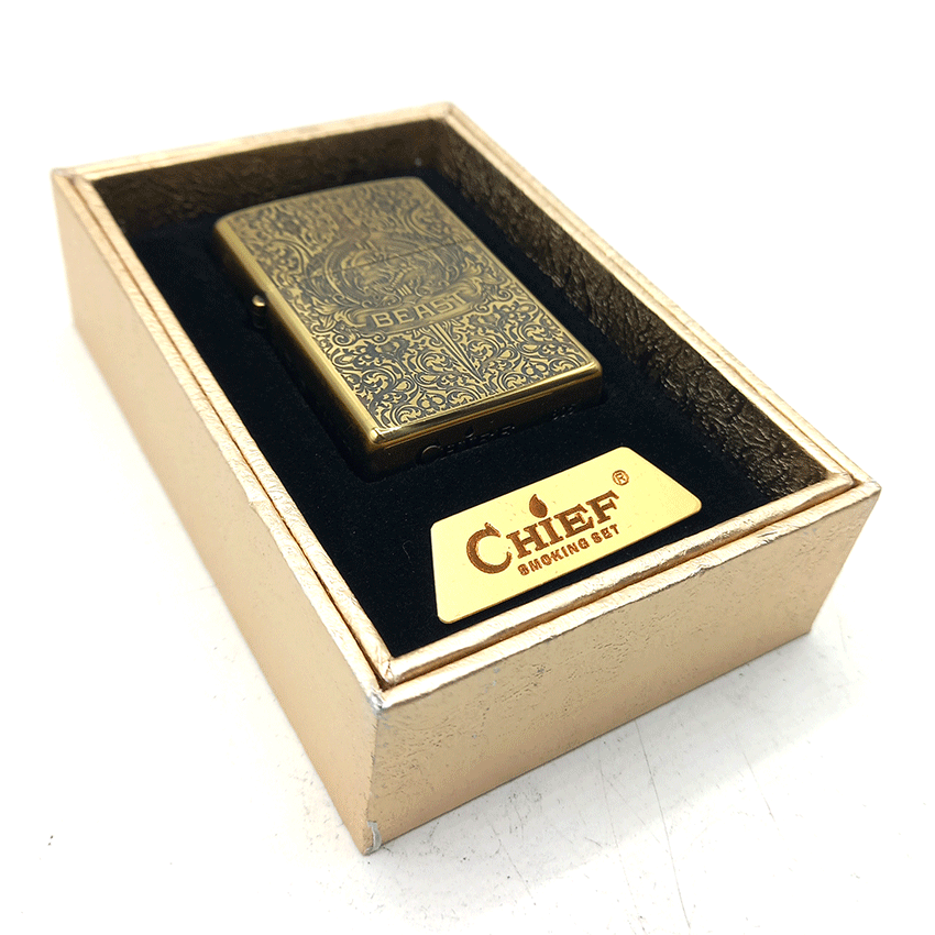  فندک بنزینی چیف طلایی طرح beast کد d36 