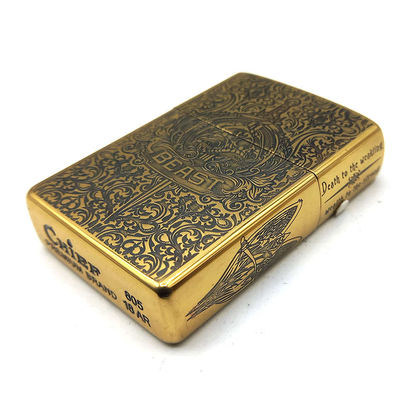 فندک بنزینی چیف طلایی طرح beast کد d36