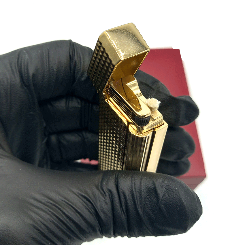  فندک بنزینی دروی طلایی مدل اسلیم بغل زن کد dL25 