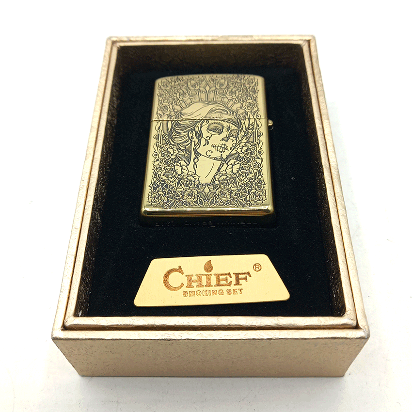  فندک بنزینی چیف طلایی طرح دختر کد d30 