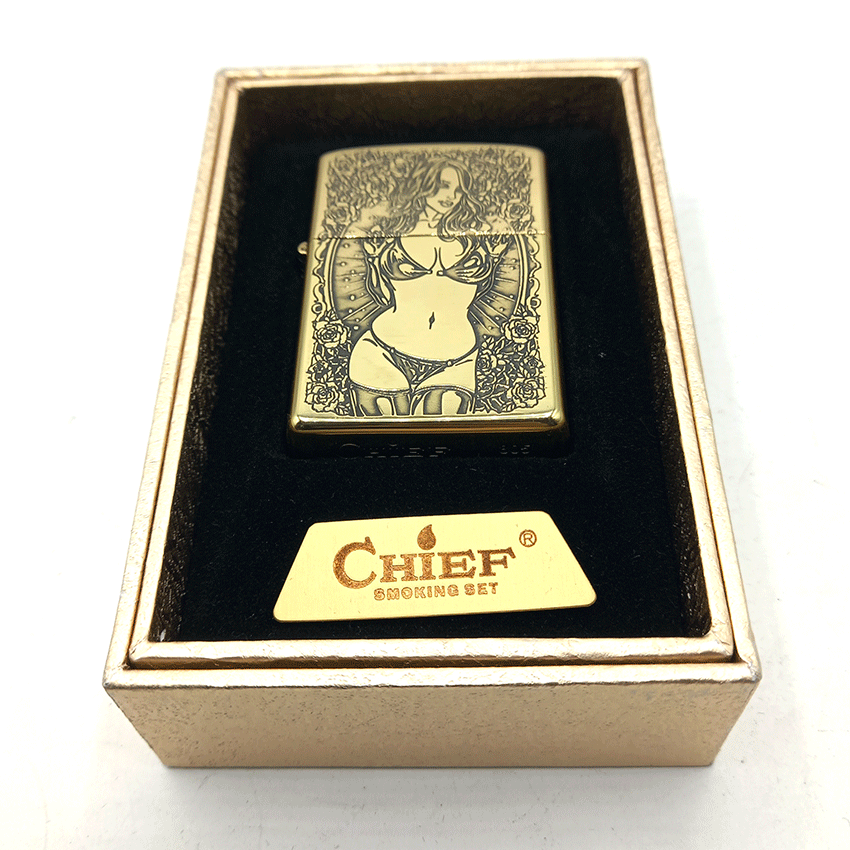 فندک بنزینی چیف طلایی طرح دختر کد d30