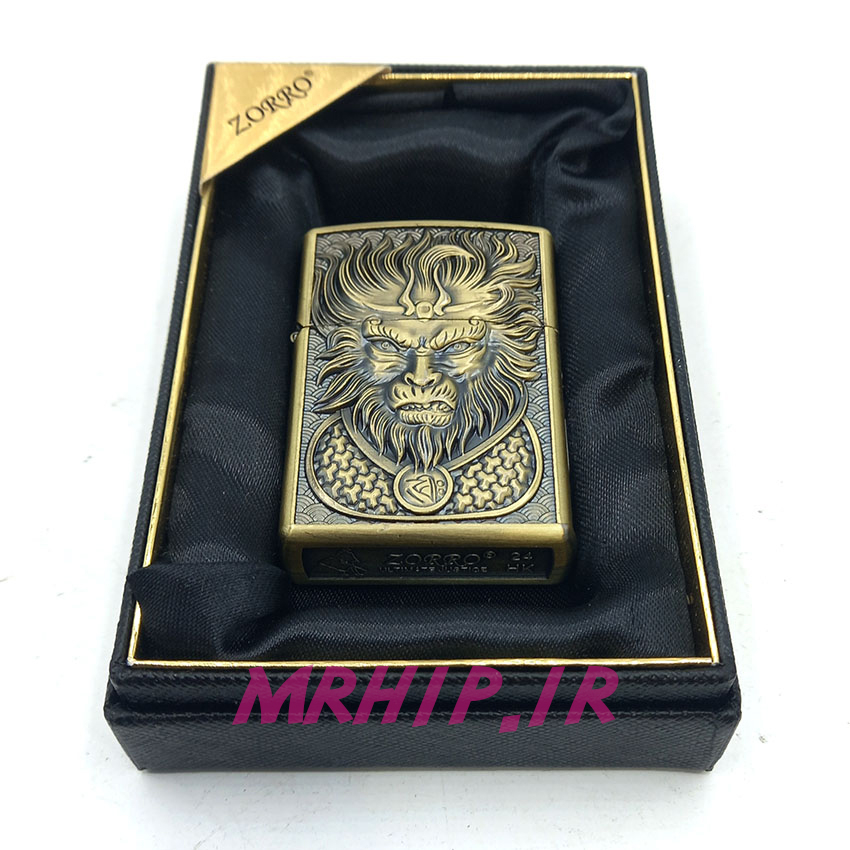  فندک بنزینی زورو طلایی برجسته کد A100 