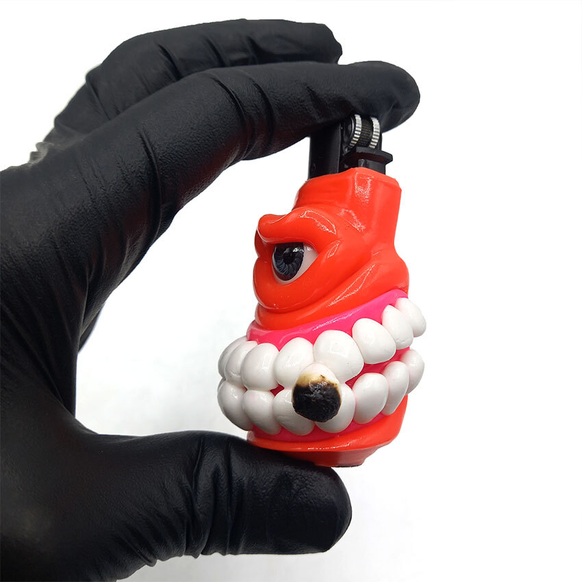  فندک فانتزی کلیپر اصل خمیری مدل تک چشم سیگاری نارنجی d94 