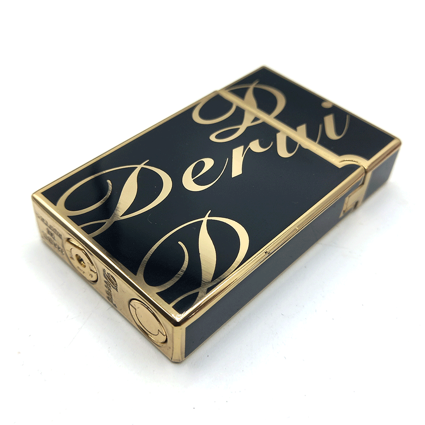  فندک گازی دروی مشکی طلایی مدل بغل زن کد d12 
