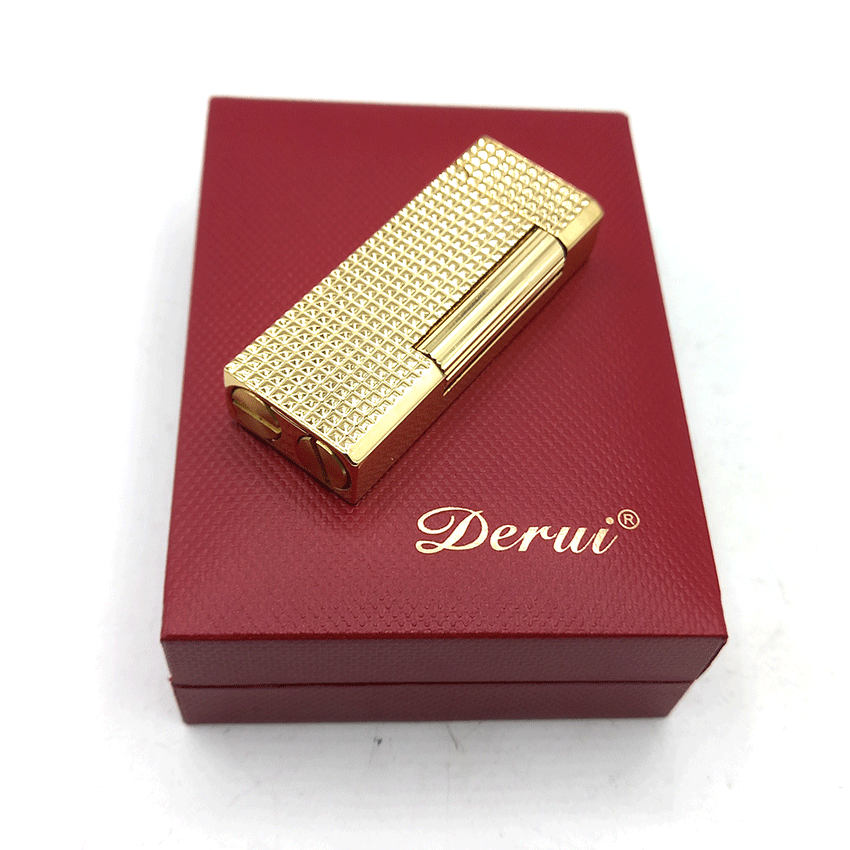 فندک بنزینی دروی طلایی مدل اسلیم بغل زن کد dL25