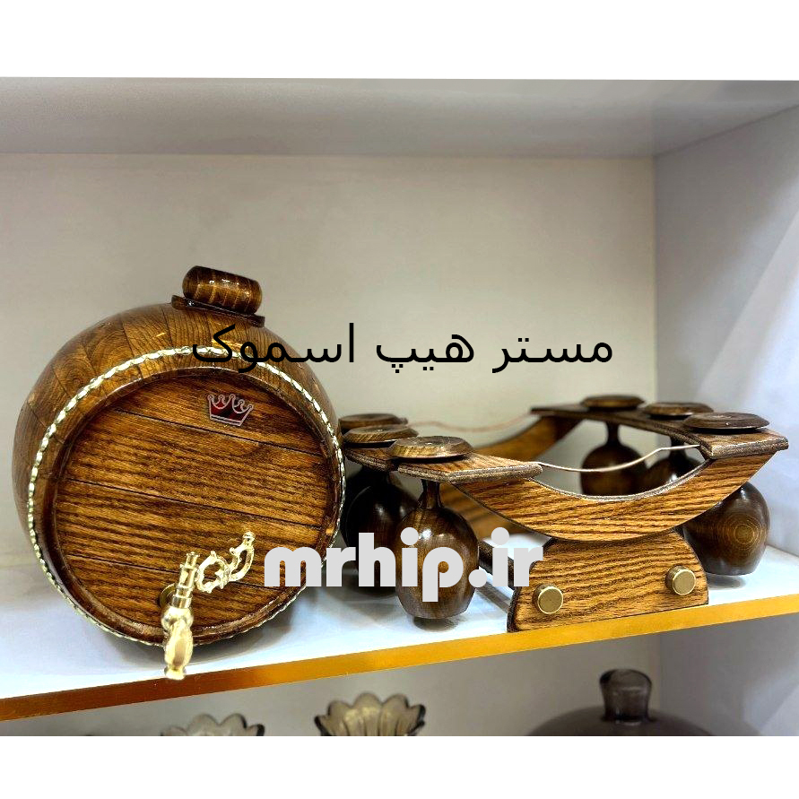  کلمن چوبی طرح بشکه و سطل چوبی 