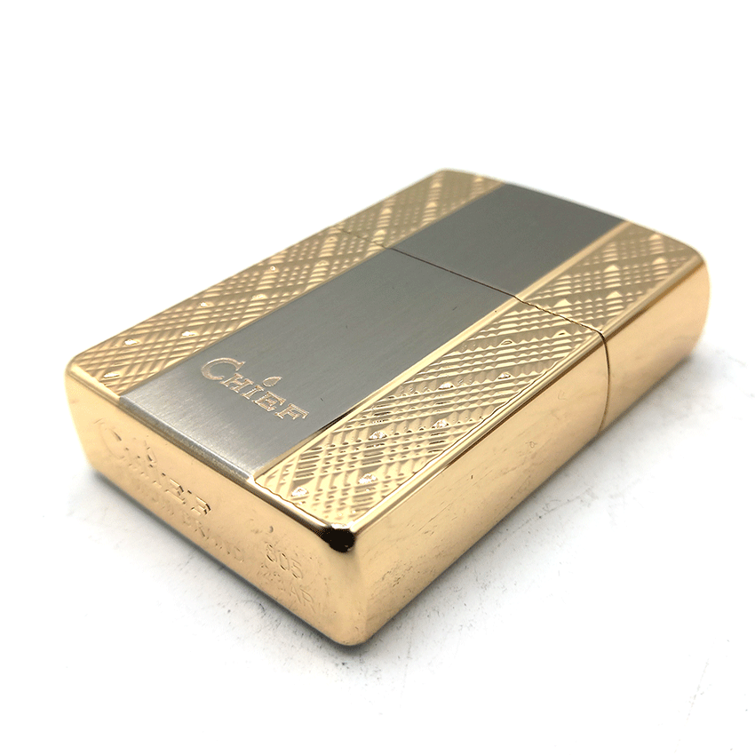 فندک بنزینی چیف سیلور طلایی کد dL33