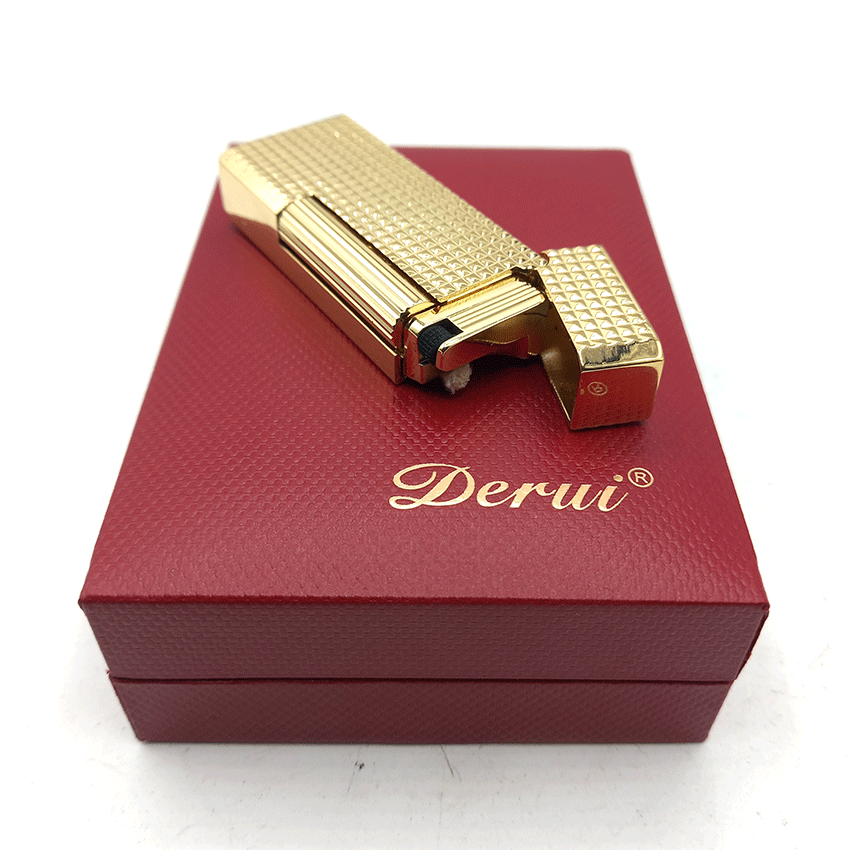  فندک بنزینی دروی طلایی مدل اسلیم بغل زن کد dL25 