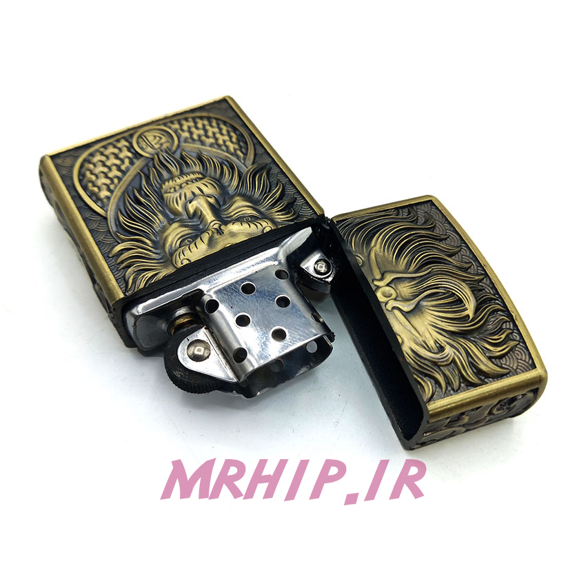  فندک بنزینی زورو طلایی برجسته طرح دراگون کد A99 
