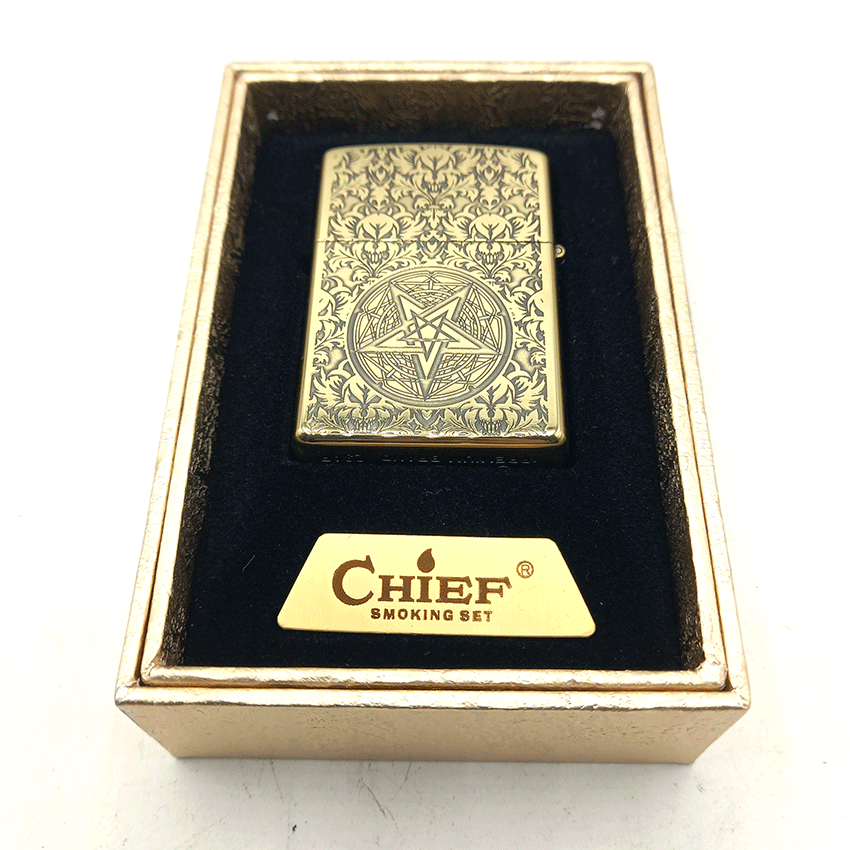  فندک بنزینی چیف طلایی طرح ستاره کد d34 