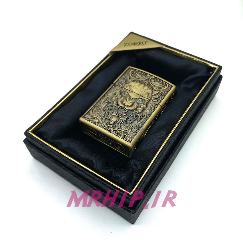  فندک بنزینی زورو طلایی برجسته کد A101 