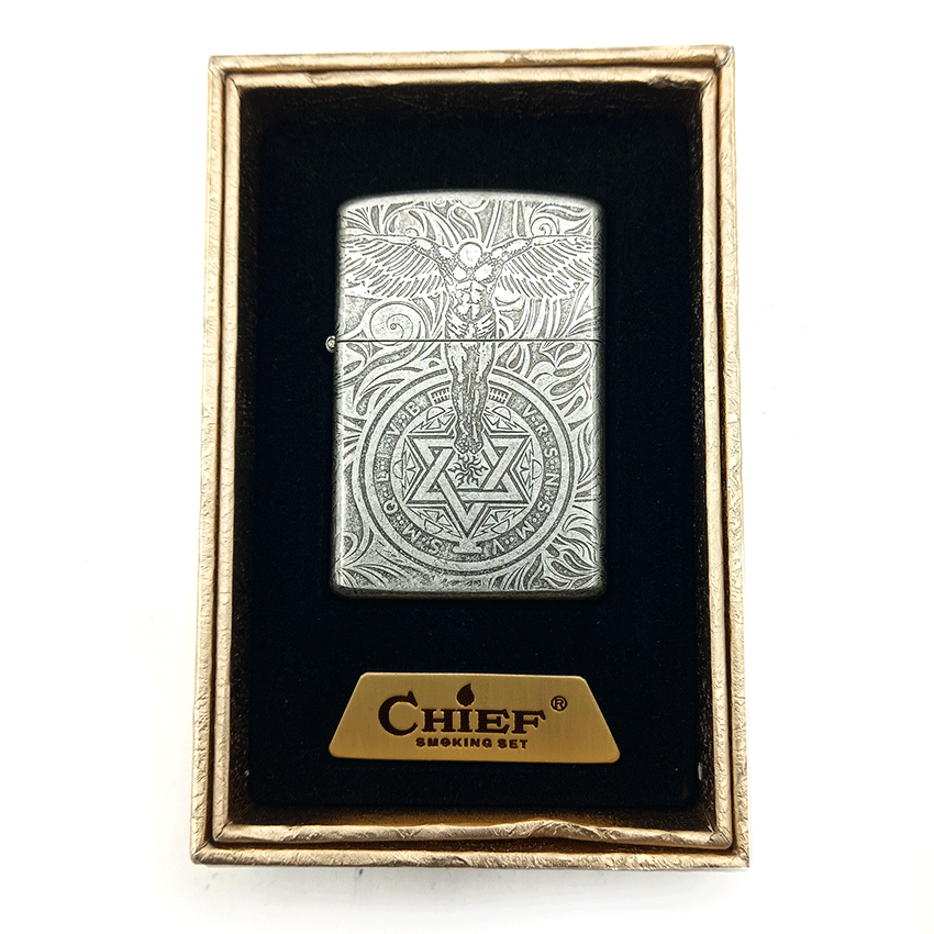  فندک بنزینی چیف سیلور طرح فرشته کد d32 