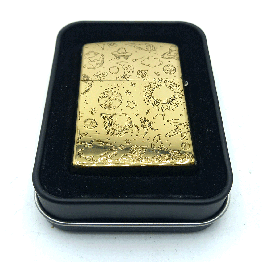  فندک بنزینی زورو طلایی طرح فضانورد کد d1315 