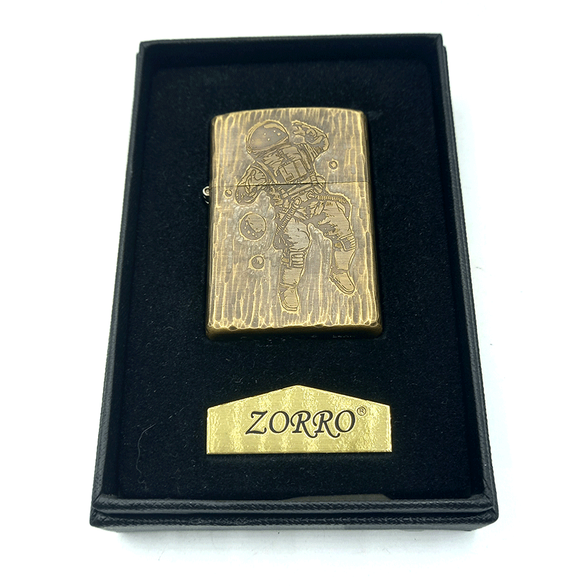  فندک بنزینی زورو برنزی طرح فضانورد کد d04 