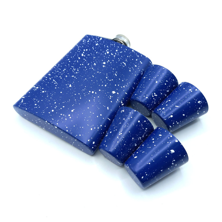 ست قمقمه جیبی 4 شات 240cc آسمان برفی آبی کد d405