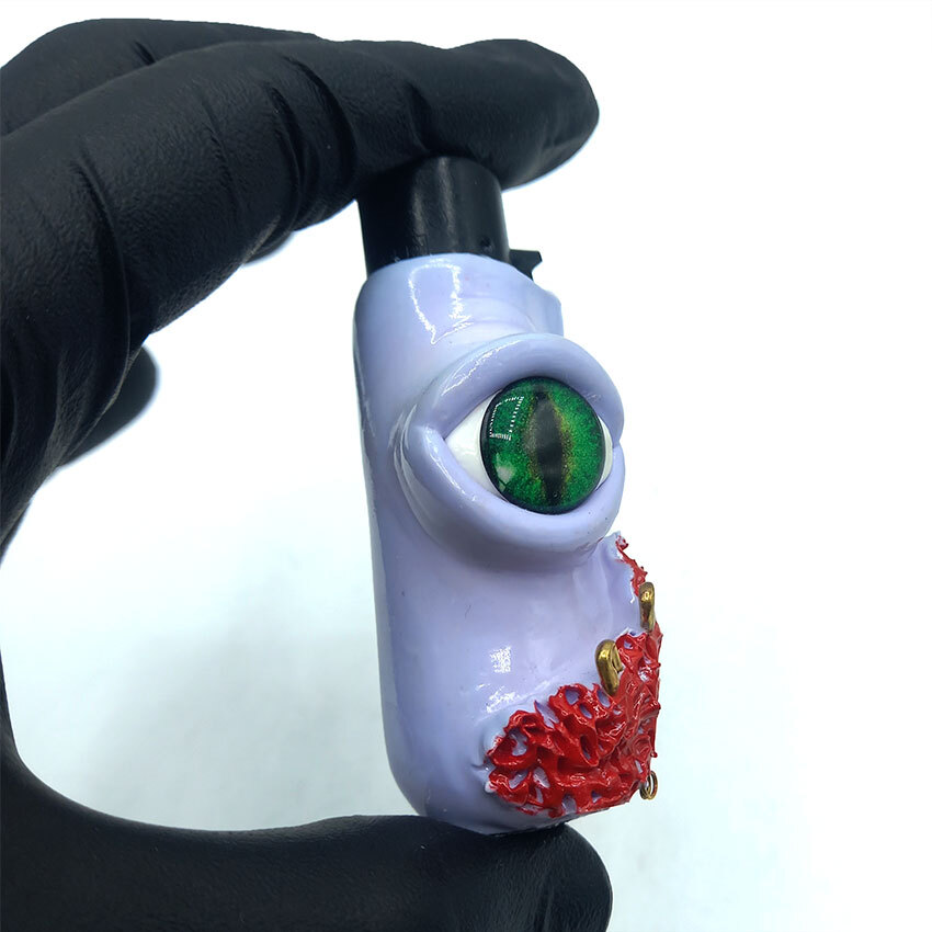  فندک فانتزی کلیپر اصل خمیری مدل تک چشم بنفش d93 