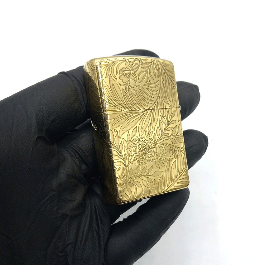  فندک بنزینی زورو برنزی طرح جمجمه و برگ کد d06 